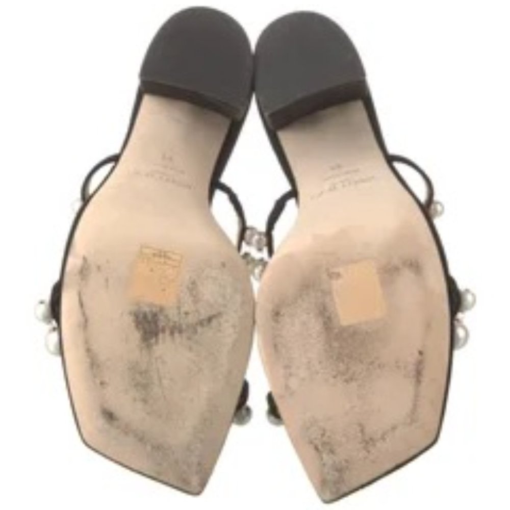 JIMMY CHOO Suede Beaded Accents Slides - Size 9 - Picture 5 of 11